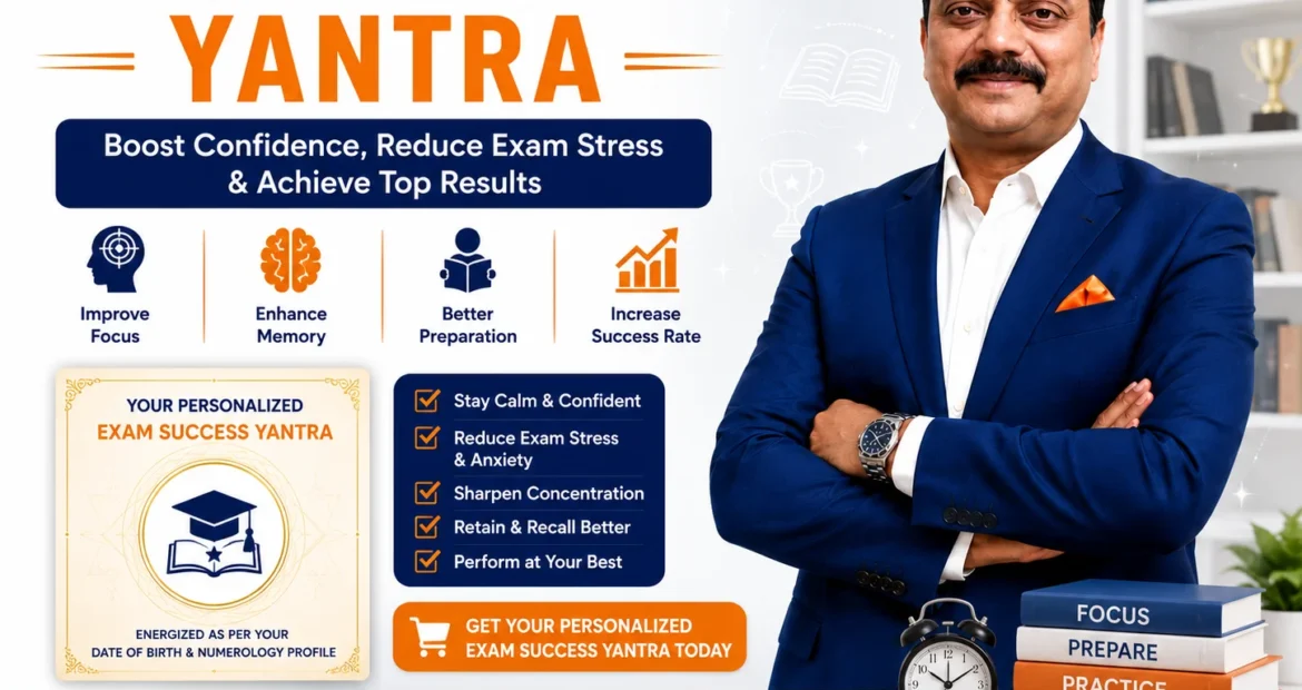 Personalized Exam Success Yantra for students preparing for school exams, competitive exams and entrance examinations.