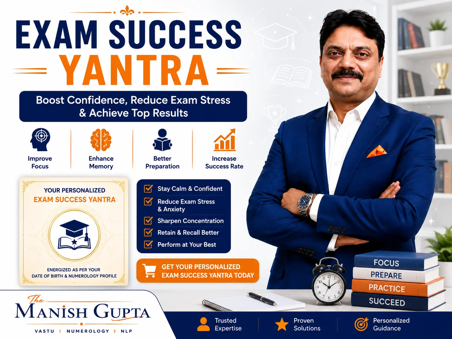 Personalized Exam Success Yantra for students preparing for school exams, competitive exams and entrance examinations.