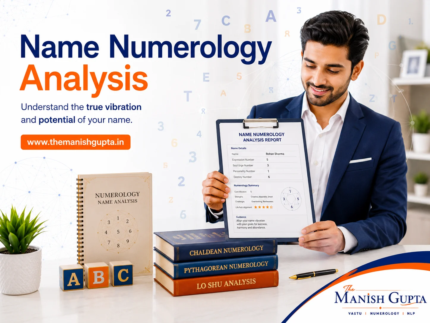Professional Name Numerology Analysis by The Manish Gupta based primarily on Chaldean Numerology to understand the vibration and potential of your name.