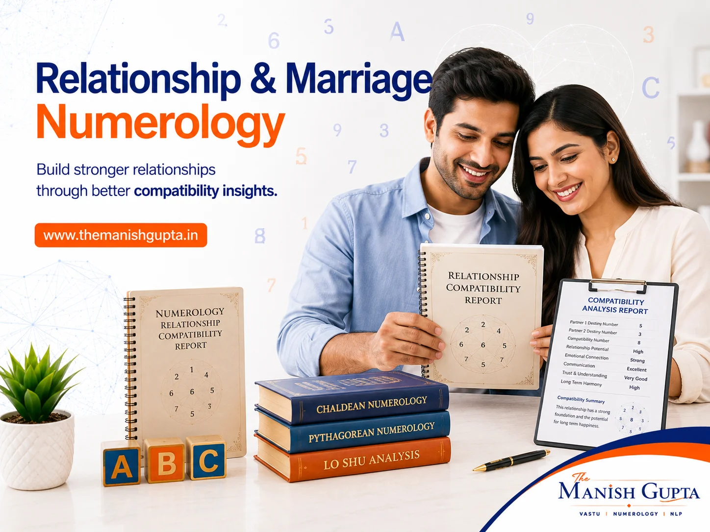 Relationship and Marriage Numerology consultation by The Manish Gupta for understanding compatibility and strengthening personal relationships through numerology.